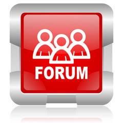 forum red square web glossy icon