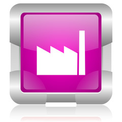 industry pink square web glossy icon