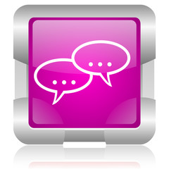 forum pink square web glossy icon