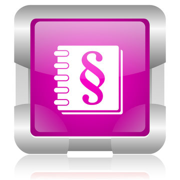 law pink square web glossy icon