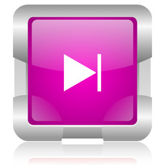 next pink square web glossy icon