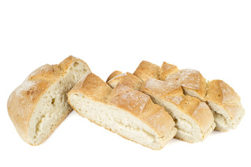 Slices of Fresh Bread Isolated on White.