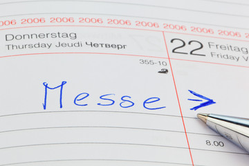 Obraz premium Eintrag im Kalender: Messe