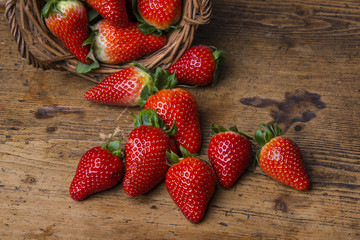 fresh strawberries in a basket