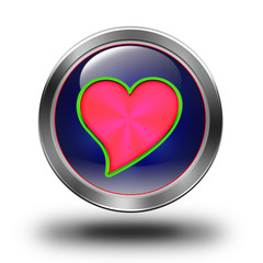 Red heart glossy icon
