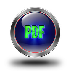 PDF glossy icon - obrazy, fototapety, plakaty