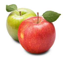 Green and red apple