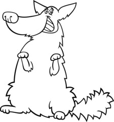 happy shaggy dog cartoon for coloring book