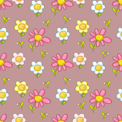 seamless decorative ornament with flowers