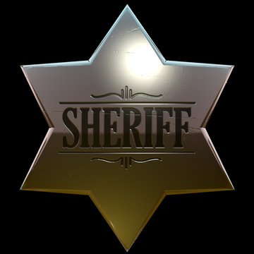 Shiny, Slightly Used Copper Or Gold Sheriff Badge 3d