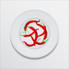 chili peppers plate