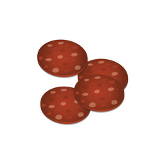 Salami on white background