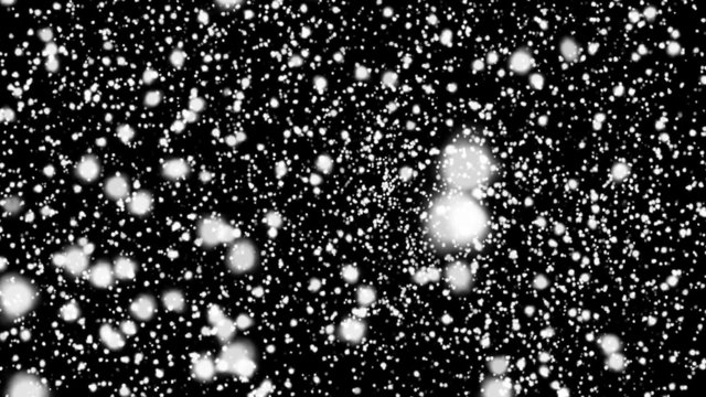 Snowflakes Approaching / Black BG - Snow / Christmas Video Loop