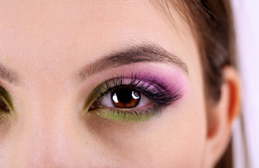 Fototapeta premium Beautiful female eye with bright make-up