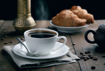 fresh breakfast with coffee