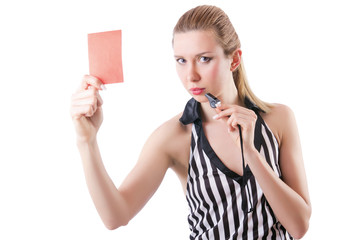 Woman judge isolated on the white