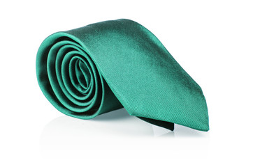 Elegant silk male tie ( necktie ) on white