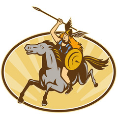 Valkyrie Riding Horse Retro