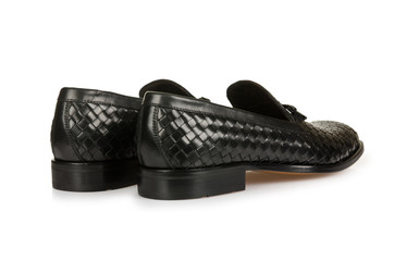 Fashion concept with male shoes on white