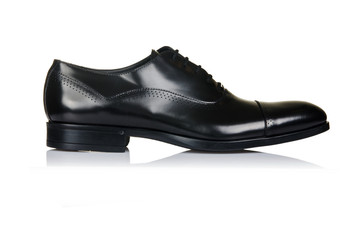 Fashion concept with male shoes on white