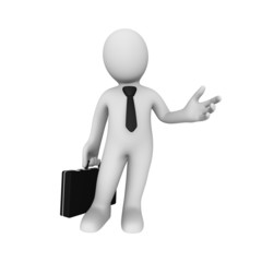 3d businessman presents