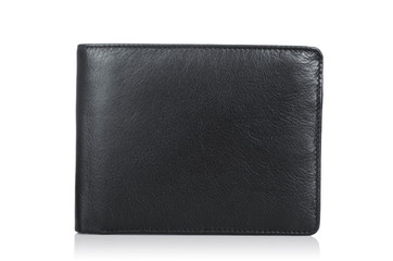 Leather wallet isolated on the white