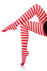 Obraz premium Woman with long legs and stockings