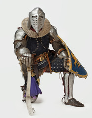 Fototapeta premium Knight is standing on one knee