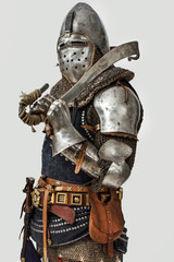 Armored knight with his sword