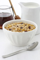Delicious and healthy muesli cereal