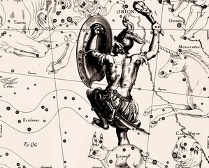Constellation vintage map - obrazy, fototapety, plakaty