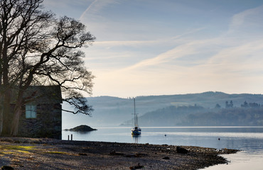 Boathouse on the shore of Lake Windermere