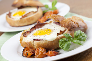 Baked eggs and bacon