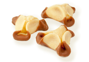 Sweet cookies shaped as tricorn hat  isolated on white