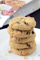 White chocolate and cranberry cookies