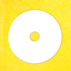 DVD drive on a yellow background