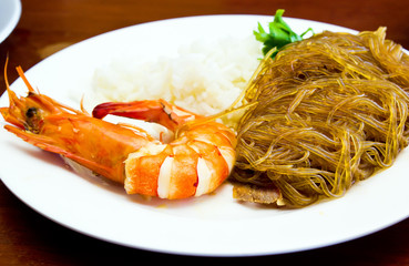 Prawn and cellophane noodle fried