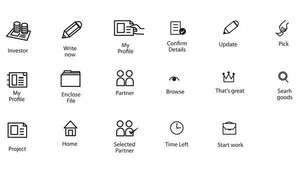 Icons set for procurement tools