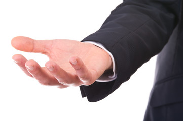 Empty businessman's hand.