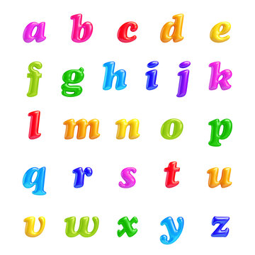 ABC collection. Alphabet 3D Font creative. Isolated Letters.