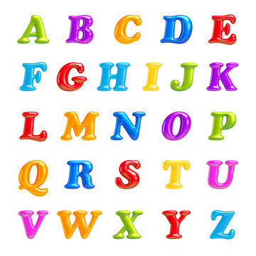ABC collection. Alphabet 3D Font creative. Isolated Letters.