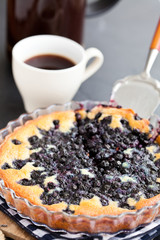 Blueberry pie and coffee