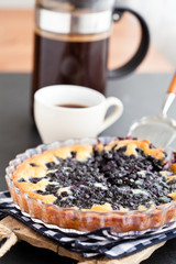 Blueberry pie and coffee