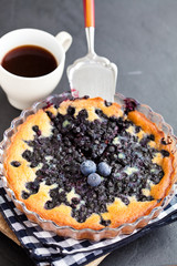 Blueberry pie and coffee