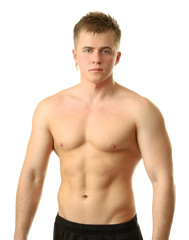 Fototapeta premium Portrait of a young man, isolated on white background