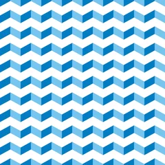 Photo sur Aluminium Zigzag Aztec Chevron bleu motif vectoriel continu en zigzag de fond