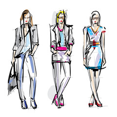 Fashion models. Sketch.