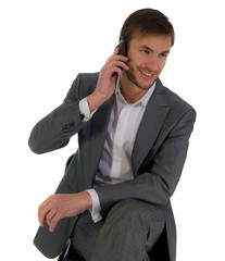 Fototapeta premium businessman and phone