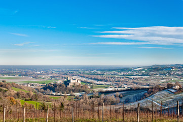 famous Torrechiara Castle and valley in Italy
