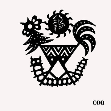 Zodiac chinois coq tatouage